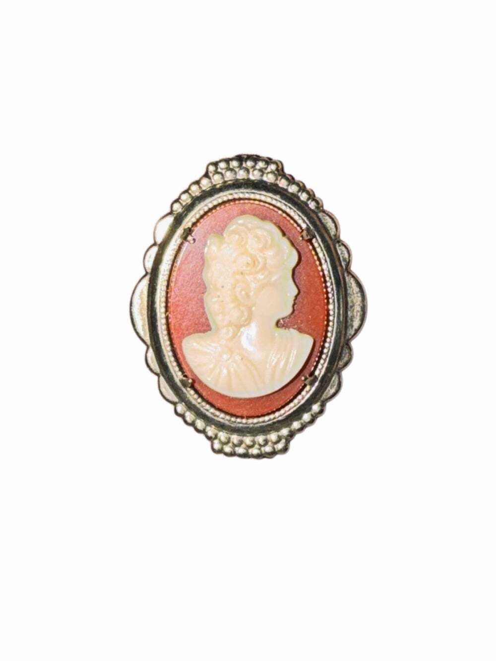 Gold-tone Cameo Woman's Silhoette Brooch Jewelry